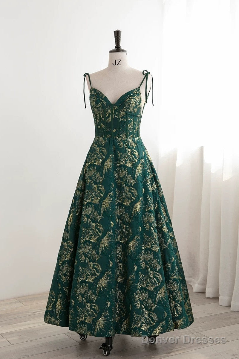Pretty Ball Gown Spaghetti Straps Satin Green Long Length Evening Dress Prom Dresses Secondary image