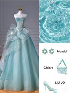 Pretty Ball Gown Sweetheart Tulle Green Long Evening Dress Prom Dress With Ruffles