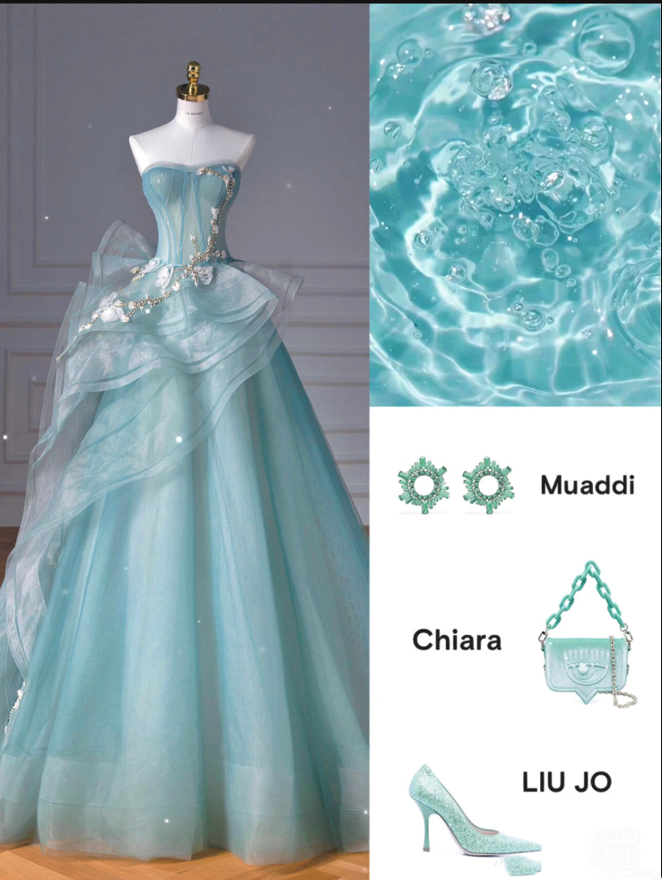 Pretty Ball Gown Sweetheart Tulle Green Long Evening Dress Prom Dress With Ruffles