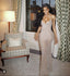 Pretty Mermaid Halter Neckline Long Sequin Champagne Party Dress Prom Dress