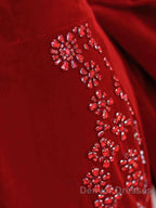 Pretty Mermaid Off The Shoulder Burgundy Satin Long Evening Dress Prom Dress