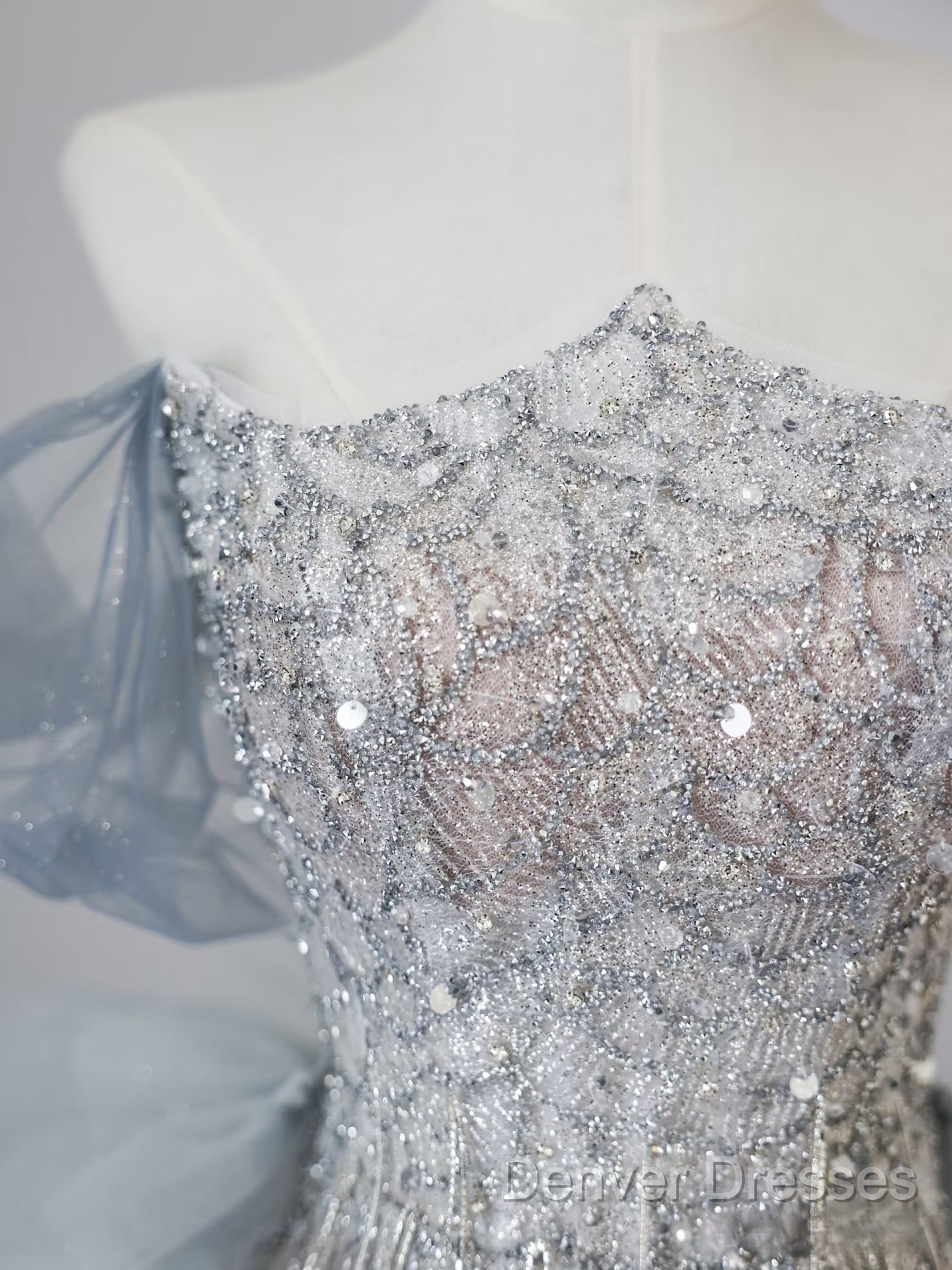 Pretty Mermaid Off The Shoulder Sequin Blue Long Prom Dress Evening Gowns