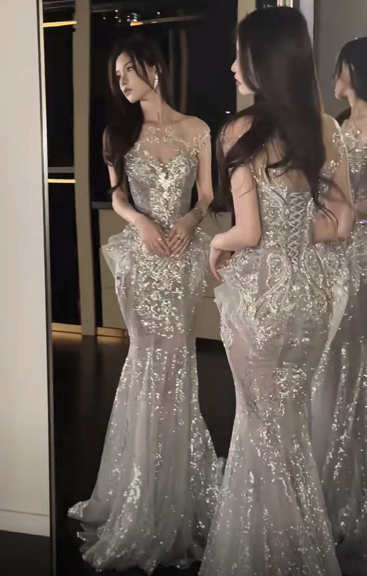 Pretty Mermaid Sequin Long Prom Dress Sequin Party Dress