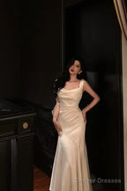 Pretty Mermaid Square Neckline White Date Night Dress Prom Dresses Birthday Party Outfit