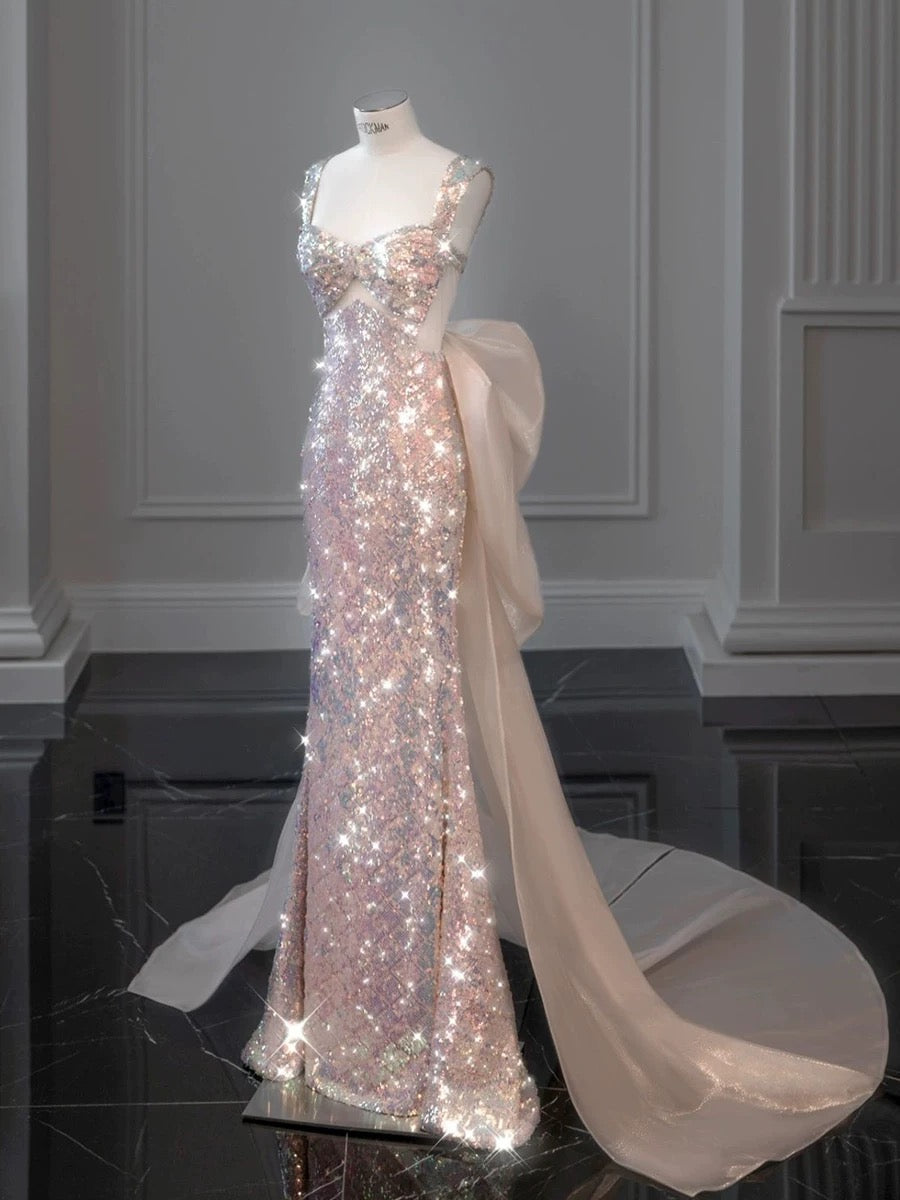 Pretty Mermaid Sweetheart Sequin Long Evening Dress Prom Dress Birthday Outfits