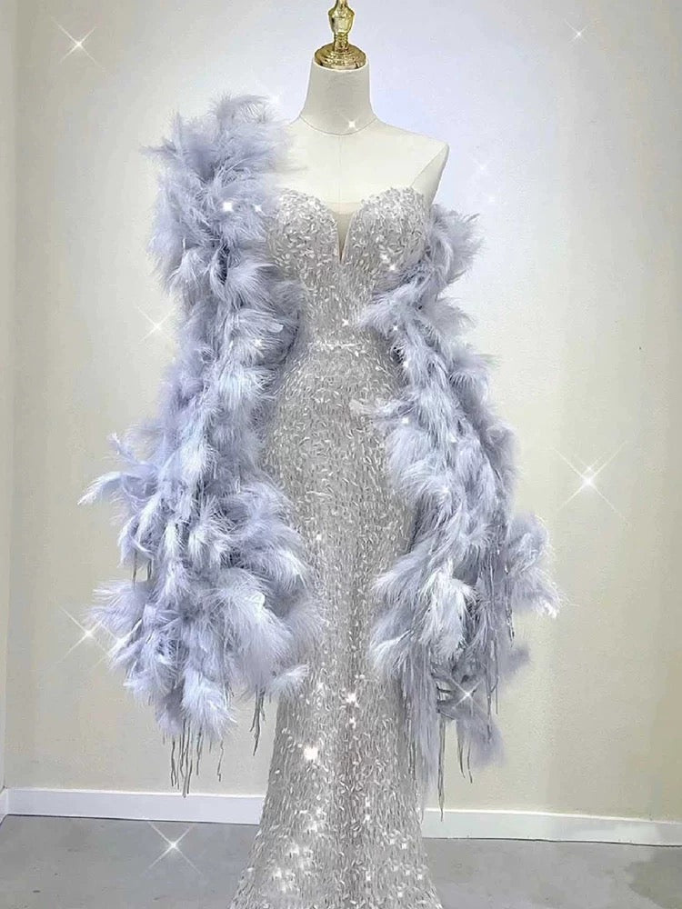 Pretty Mermaid Sweetheart Sequin Long Evening Dress Prom Dress Birthday Outfits