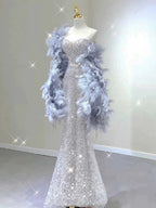 Pretty Mermaid Sweetheart Sequin Long Evening Dress Prom Dress Birthday Outfits