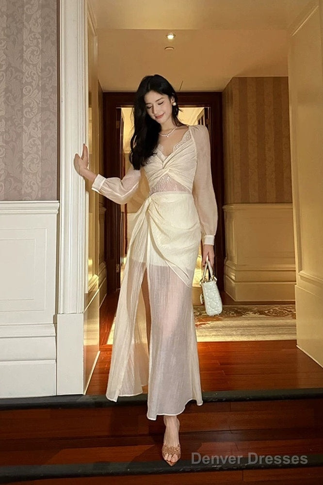 Pretty Mermaid V Neckline Chiffon Ankle Length Evening Dress Prom Dresses Main image