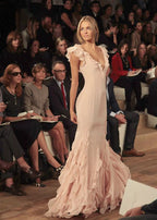 Pretty Mermaid V Neckline Long Chiffon Prom Dress Evening Dress