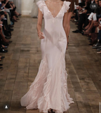 Pretty Mermaid V Neckline Long Chiffon Prom Dress Evening Dress