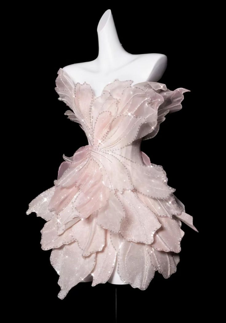 Pretty Pink Organza Sequin Beaded Homecoming Dress Strapless Birthday Party Dress Main image