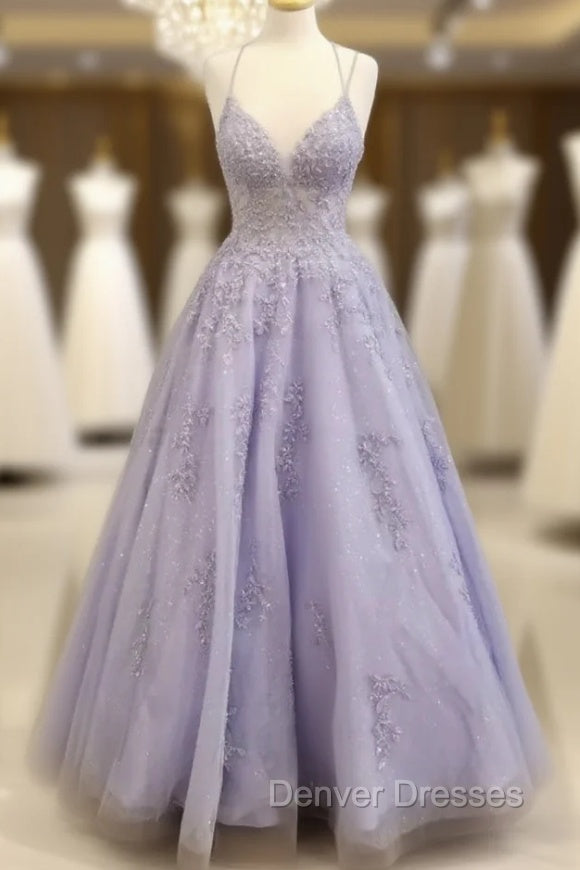 Pretty prom Dress, Purple prom Dress, Light purple prom Dress Main image