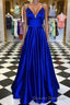 Pretty Royal Blue A-line Spaghetti Straps Prom Dress, Evening Dress