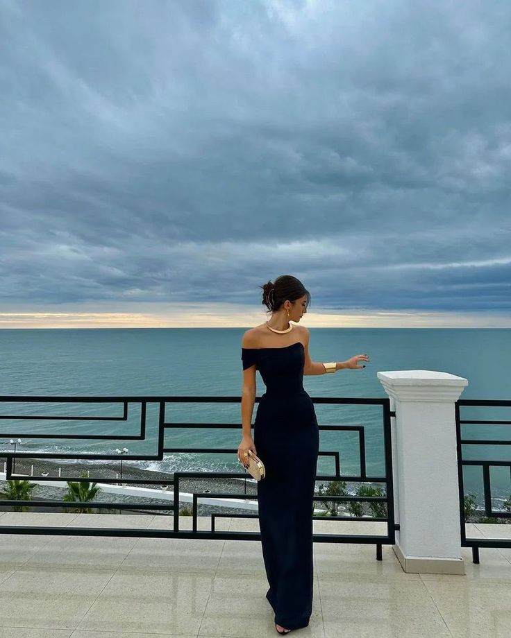 Pretty Sheath Off The Shoulder Black Long Prom Dress Party Dress