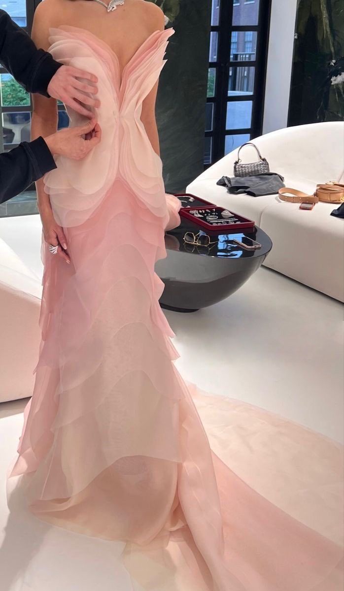 Pretty Sheath Sweetheart Floral Ombre Pink Tulle Sleeveless Evening Prom Dress