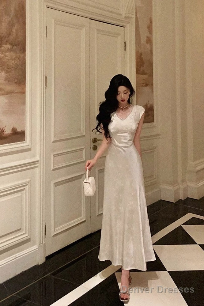 Pretty Sheath V Neckline Satin Floral Prom Dresses Birthday Outfits Evening Gown Main image