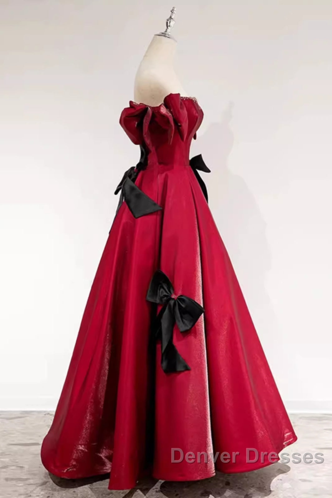 Princess A Line Off The Shoulder Party Dress Red Prom Dress Secondary image