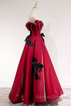Princess A Line Off The Shoulder Party Dress Red Prom Dress