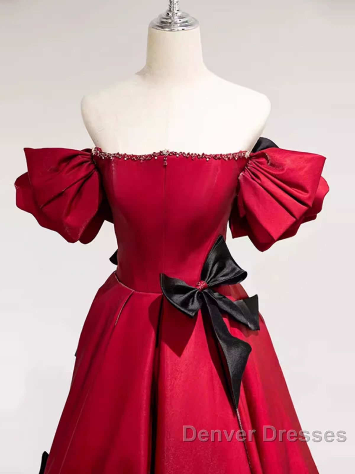 Princess A Line Off The Shoulder Party Dress Red Prom Dress