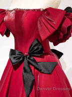 Princess A Line Off The Shoulder Party Dress Red Prom Dress