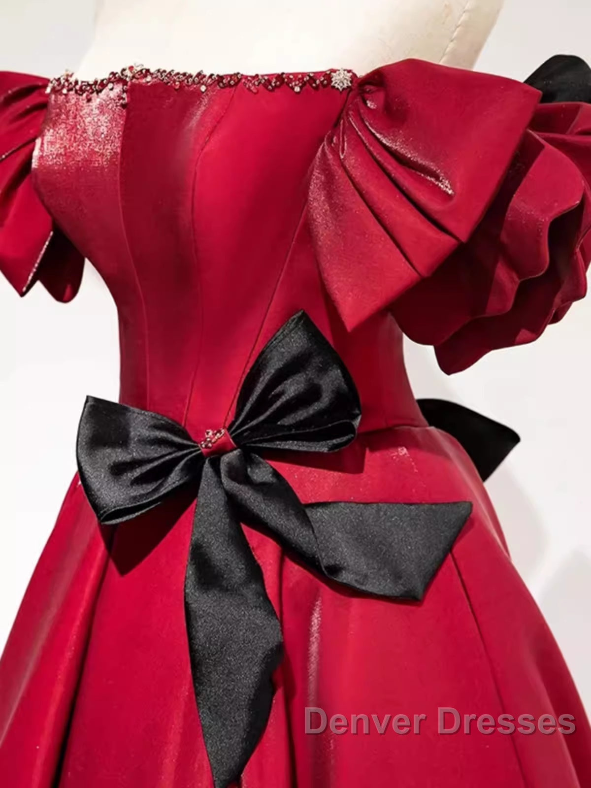 Princess A Line Off The Shoulder Party Dress Red Prom Dress