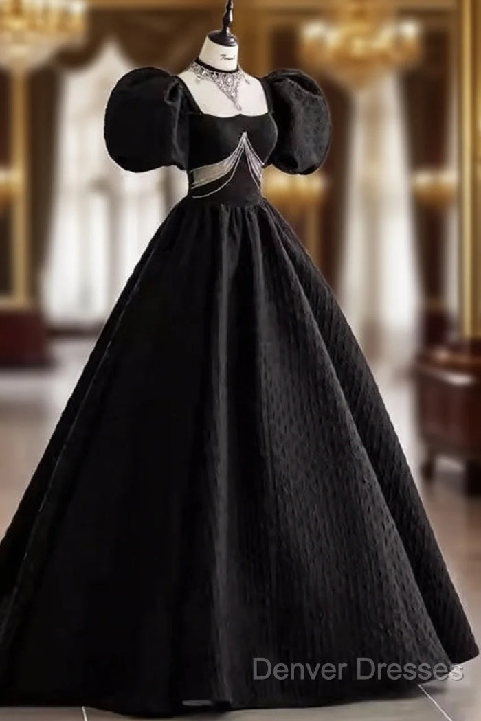 Princess Ball Gown Black Lace Long Prom Dress Main image