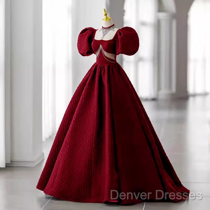 Princess Ball Gown Red Lace Long Prom Dress Secondary image