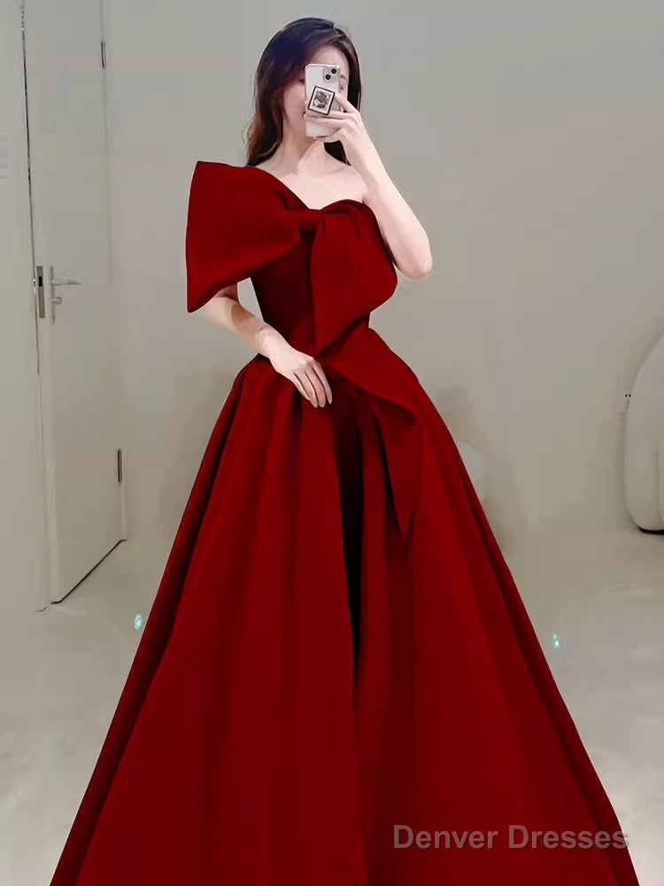 Princess Ball Gown Red Strapless Long Prom Dress Secondary image