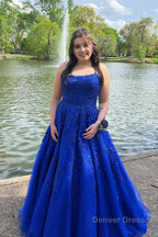 Princess Champagne Spaghetti Straps Prom Dress