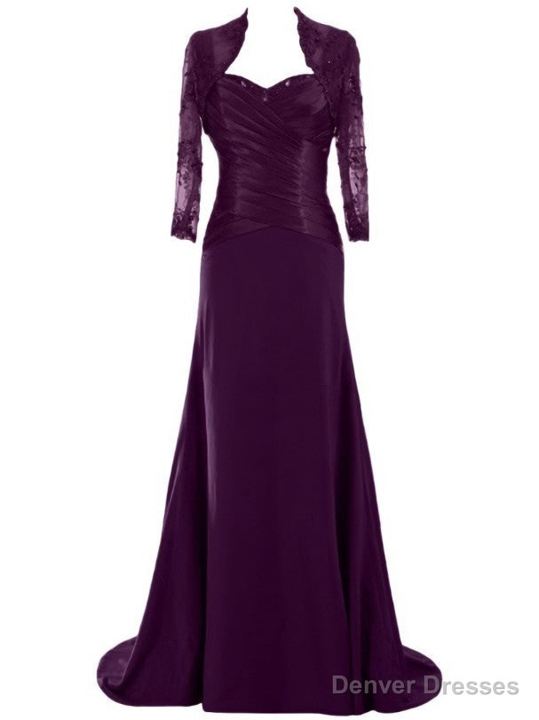 Princess Floor-Length Matte Chiffon Lace Mother of the Bride Dress with Jacket