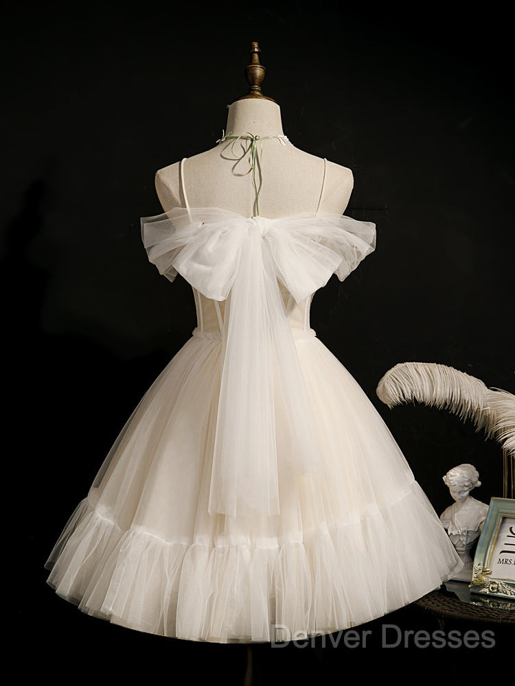 Princess Ivory Hoco Dress Short Homecoming Dress