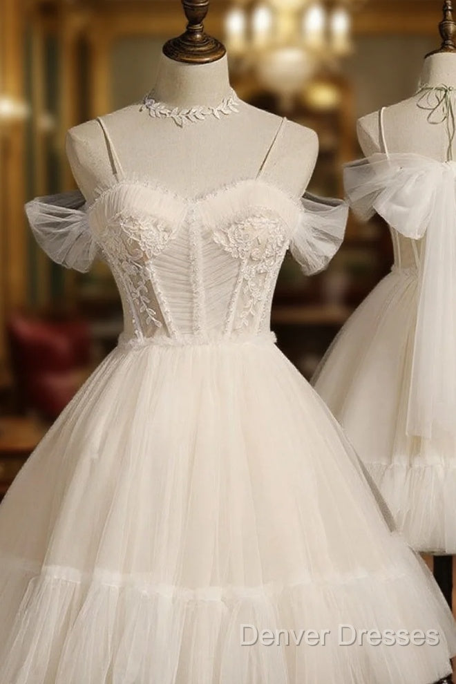 Princess Ivory Hoco Dress Short Homecoming Dress