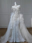 Princess Mermaid Strapless Neckline Sequin White Tulle Wedding Dresses