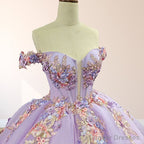 Princess Off the Shoulder Appliques Court Train Quinceanera Dresses