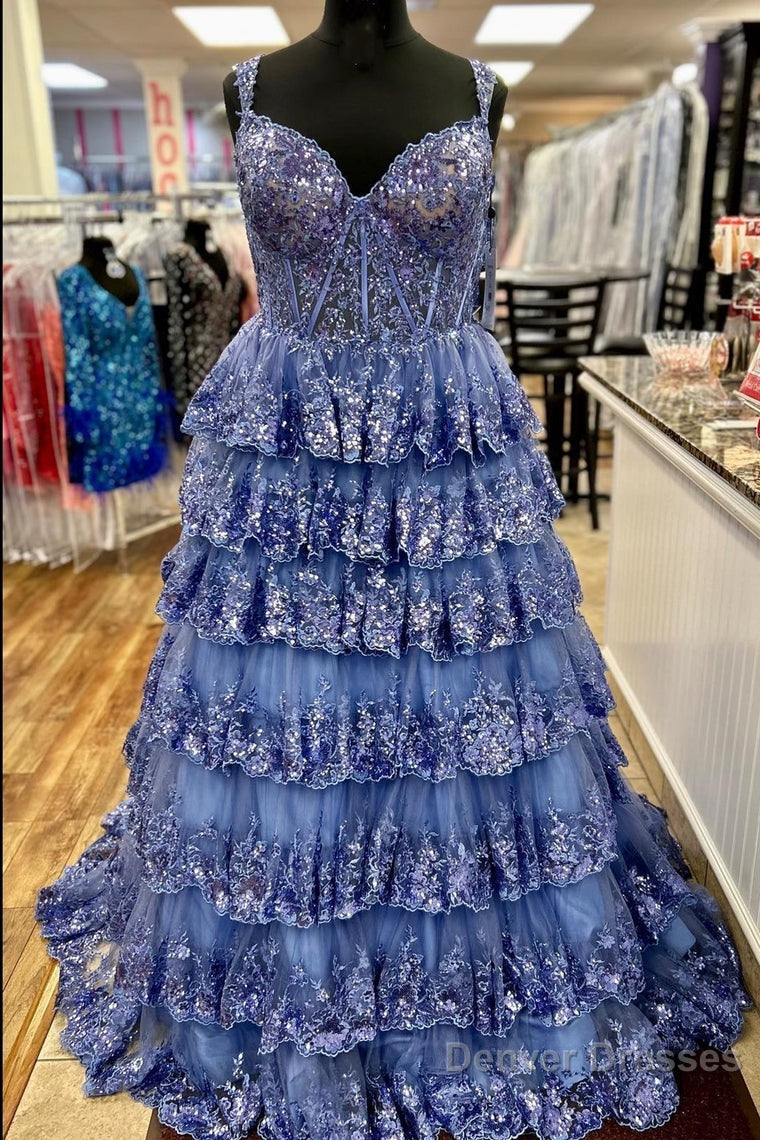 Princess Off the Shoulder Sequined Lace Prom Dress