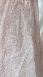 Princess Pink Strapless Bow Sequined Tulle Ball Gown Evening Dress Sweet 16 Dress
