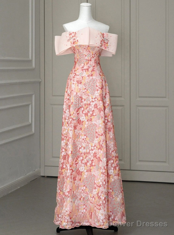 Princess Pink Tulle Sequins Strapless Prom Dress