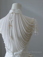 Princess Sheath High Neckline White Sequin Long Wedding Dress Brides Dress