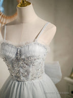 Princess Silver Hoco Dress Short Homecoming Dresses