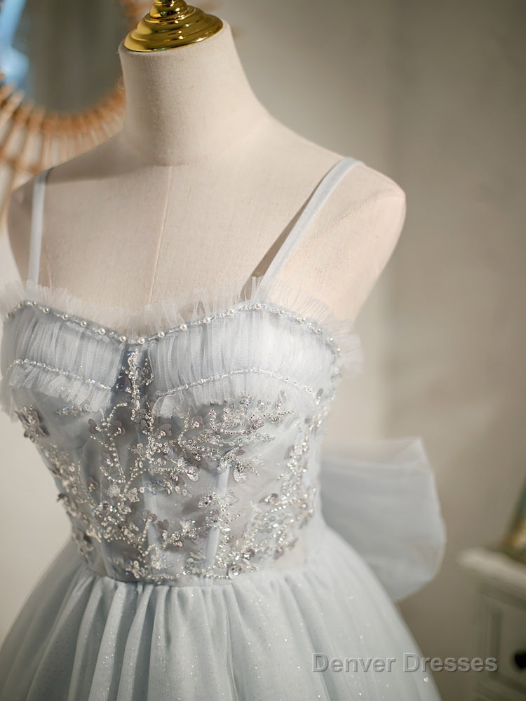 Princess Silver Hoco Dress Short Homecoming Dresses