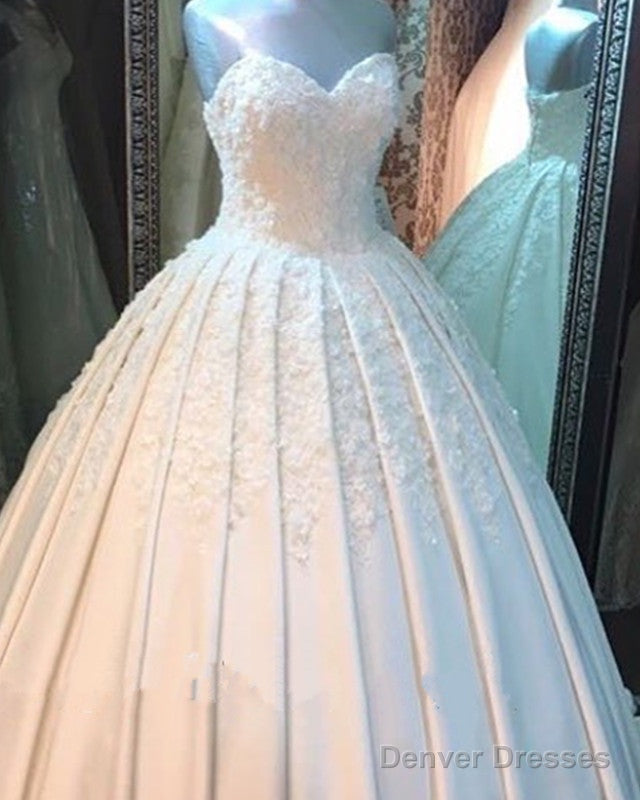 Princess Wedding Ball Gown Sweetheart Dresses Lace Appliques Secondary image