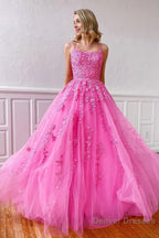 Princess Yellow Spaghetti Straps Prom Dress