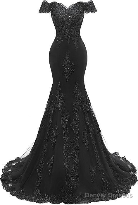 Black Prom Dresses, Off The Shoulder Long Evening Dresses Pageant Gown Main image