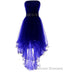 Sparkly Strapless Short A Line Ruyal Blue And Purple Tulle Lace Up Homecoming Dresses