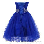 Cheap Homecoing Short Homecoing Sweetheart Royal Blue Homecoing Beading Homecoing Royal Blue Prom Dress