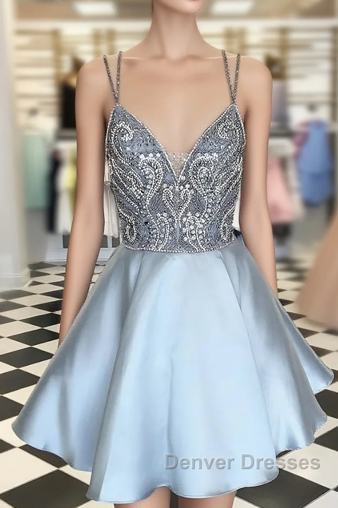 Plus Size Sparkly Homcoming Short Cute Beaded Homecoming Dress