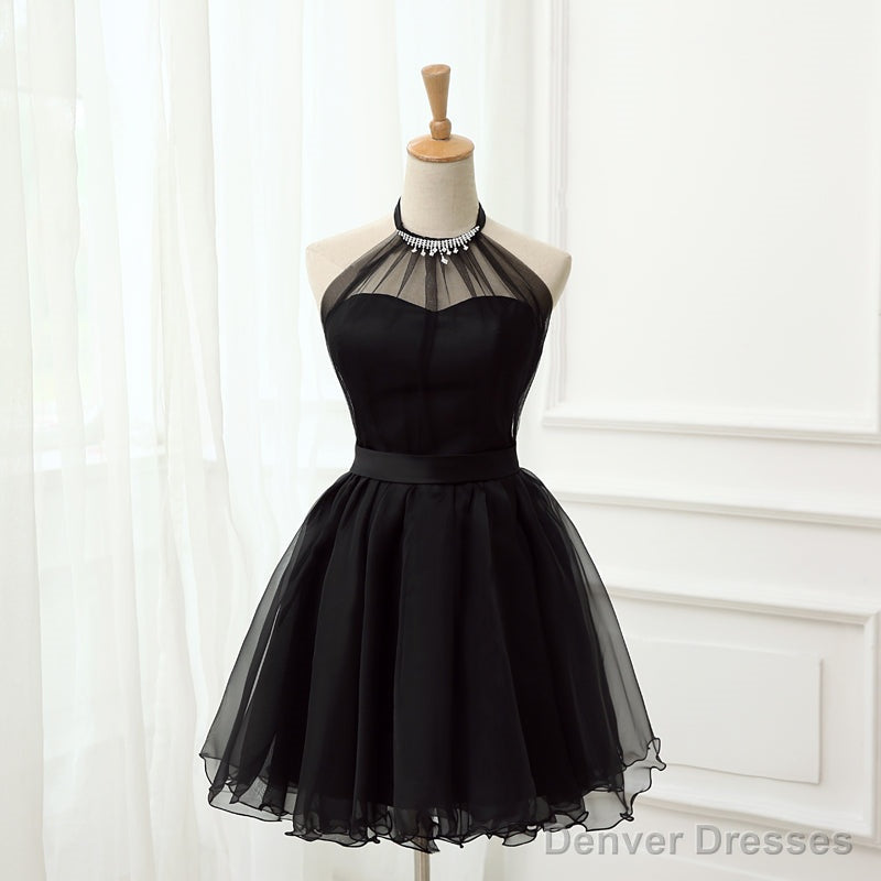 Cute Little Black Short Halter Short 2025 Prom Dresses Main image
