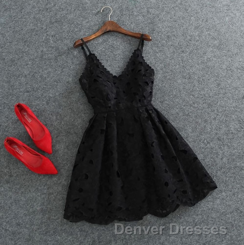 Cute White Lace Short Lace Spaghetti Straps Prom Dress Secondary image