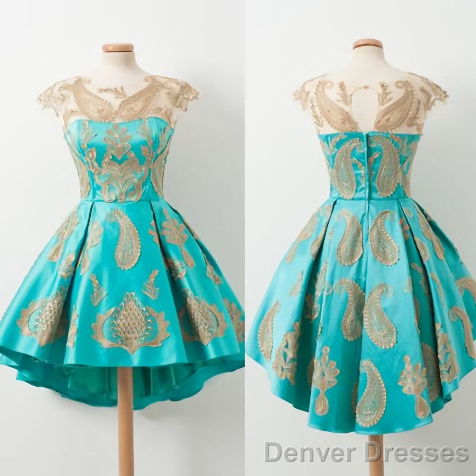 Cap Sleeves Applique Lovely Short Homecoming Dresses Secondary image