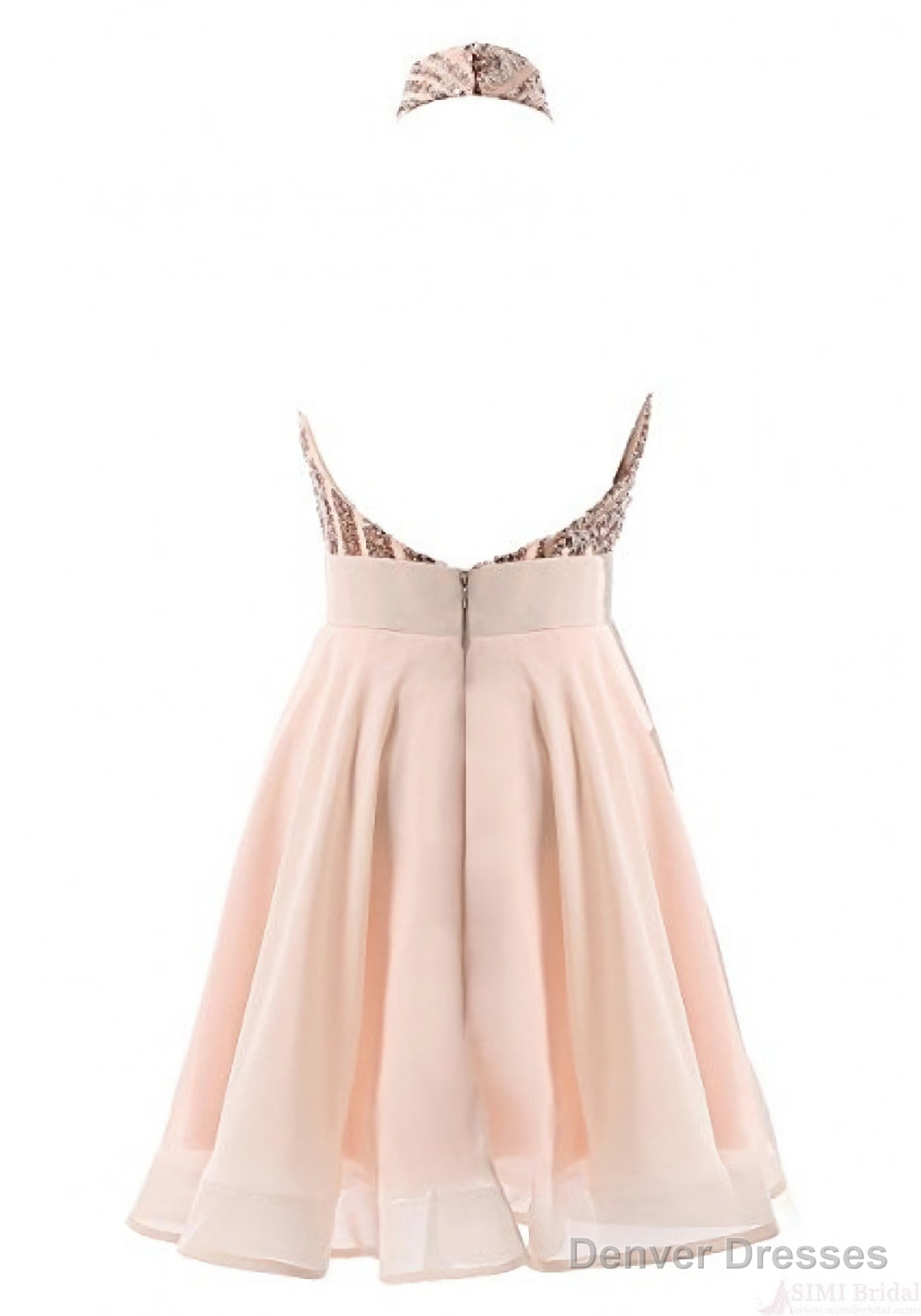 Halter Sequins Backless Mini Short Prom Dresses Secondary image